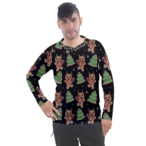 Gingerbread Krampus Men s Pique Long Sleeve Tee by Valentinaart