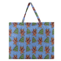 Gingerbread Krampus Zipper Large Tote Bag by Valentinaart