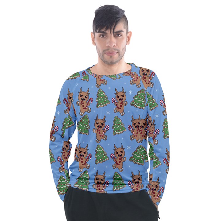 Gingerbread Krampus Men s Long Sleeve Raglan Tee