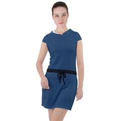 Aegean Blue - Drawstring Hooded Dress by FashionLane