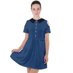 Aegean Blue - Short Sleeve Shoulder Cut Out Dress  by FashionLane