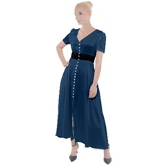 Aegean Blue - Button Up Short Sleeve Maxi Dress by FashionLane