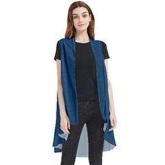 Aegean Blue - Sleeveless Chiffon Waistcoat Shirt