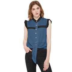 Aegean Blue - Frill Detail Shirt by FashionLane