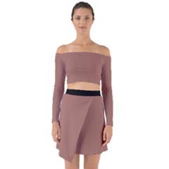 Blast-off Bronze - Off Shoulder Top With Skirt Set by FashionLane