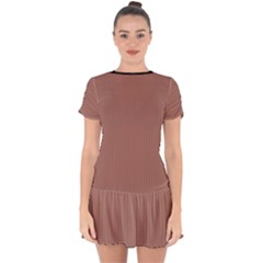 Blast-off Bronze - Drop Hem Mini Chiffon Dress by FashionLane