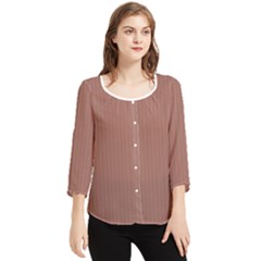 Blast-off Bronze - Chiffon Quarter Sleeve Blouse