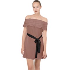 Blast-off Bronze - Off Shoulder Chiffon Dress by FashionLane