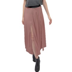 Blast-off Bronze - Velour Split Maxi Skirt by FashionLane