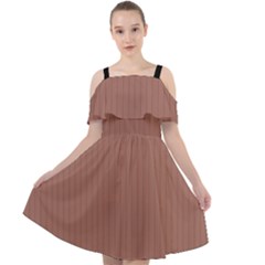 Blast-off Bronze - Cut Out Shoulders Chiffon Dress by FashionLane