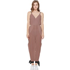 Blast-off Bronze - Sleeveless Tie Ankle Jumpsuit by FashionLane