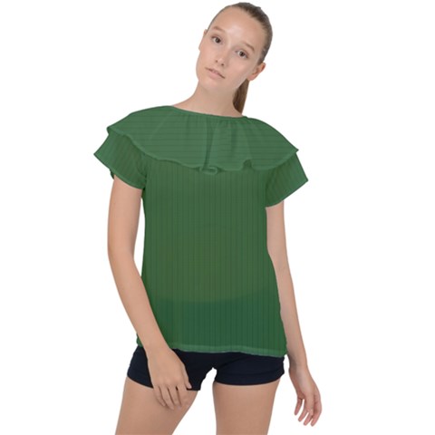 Basil Green - Ruffle Collar Chiffon Blouse by FashionLane