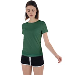 Basil Green - Back Circle Cutout Sports Tee by FashionLane