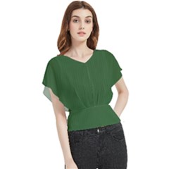 Basil Green - Butterfly Chiffon Blouse