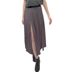 Ash Grey - Velour Split Maxi Skirt by FashionLane