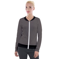 Ash Grey - Velvet Zip Up Jacket by FashionLane