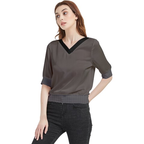 Ash Grey - Quarter Sleeve Blouse by FashionLane