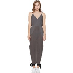 Ash Grey - Sleeveless Tie Ankle Jumpsuit by FashionLane