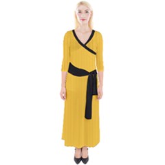 Aspen Gold - Quarter Sleeve Wrap Maxi Dress by FashionLane