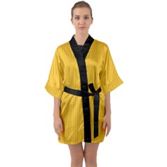 Aspen Gold - Half Sleeve Satin Kimono  by FashionLane