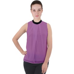 Bodacious Pink - Mock Neck Chiffon Sleeveless Top by FashionLane