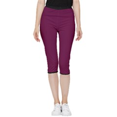 Boysenberry Purple - Inside Out Lightweight Velour Capri Leggings 