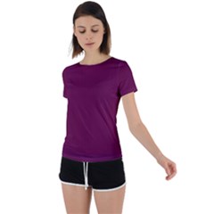 Boysenberry Purple - Back Circle Cutout Sports Tee by FashionLane