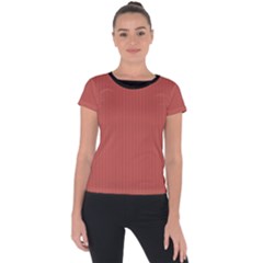 Blush Red - Short Sleeve Sports Top  by FashionLane