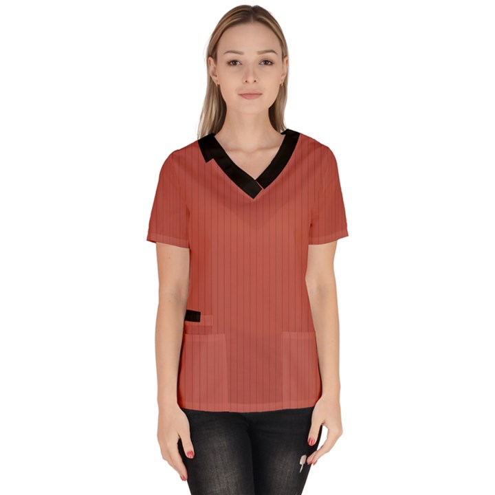 Blush Red - Women s V-Neck Scrub Top