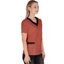 Blush Red - Women s V-Neck Scrub Top View3