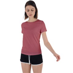 Blush Red - Back Circle Cutout Sports Tee by FashionLane