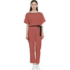 Blush Red - Batwing Lightweight Jumpsuit