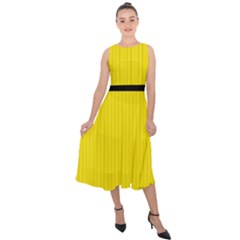 Bumblebee Yellow - Midi Tie-back Chiffon Dress by FashionLane