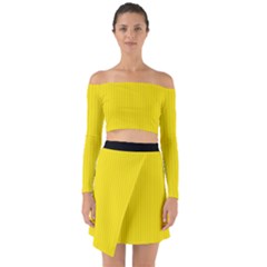 Bumblebee Yellow - Off Shoulder Top With Skirt Set by FashionLane