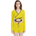 Bumblebee Yellow - Velvet Wrap Crop Top and Shorts Set View1