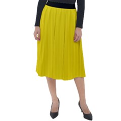 Bumblebee Yellow - Classic Velour Midi Skirt  by FashionLane