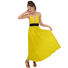 Bumblebee Yellow - Backless Maxi Beach Dress by FashionLane