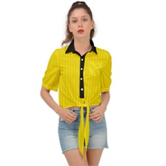 Bumblebee Yellow - Tie Front Shirt  by FashionLane