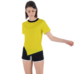 Bumblebee Yellow - Asymmetrical Short Sleeve Sports Tee by FashionLane