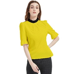 Bumblebee Yellow - Frill Neck Blouse