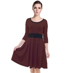 Bean Black - Quarter Sleeve Waist Band Dress by FashionLane