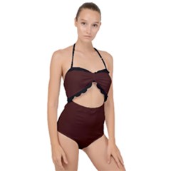 Bean Black - Scallop Top Cut Out Swimsuit by FashionLane