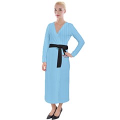 Baby Blue - Velvet Maxi Wrap Dress by FashionLane