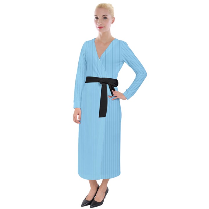 Baby Blue - Velvet Maxi Wrap Dress