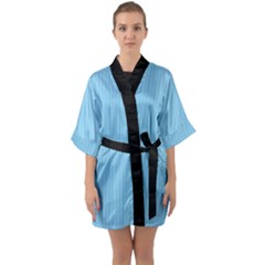 Baby Blue - Half Sleeve Satin Kimono  by FashionLane