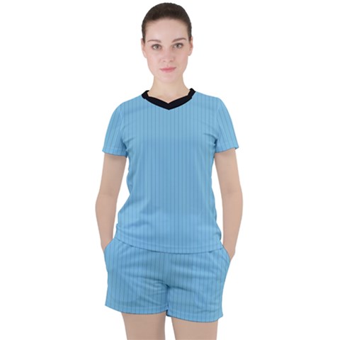 Baby Blue - Women s Tee And Shorts Set by FashionLane