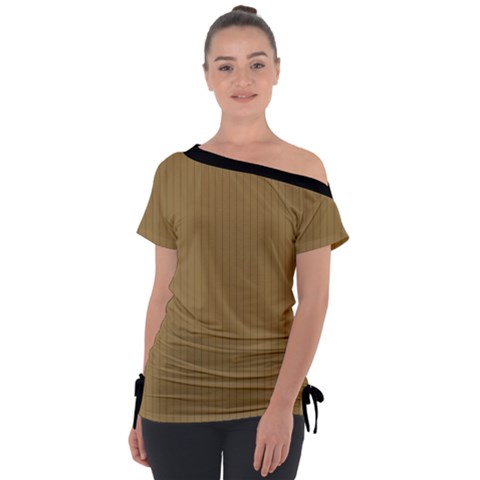 Bronze Mist - Off Shoulder Tie-up Tee by FashionLane