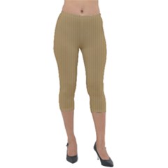 Bronze Mist - Lightweight Velour Capri Leggings  by FashionLane