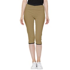 Bronze Mist - Inside Out Lightweight Velour Capri Leggings 