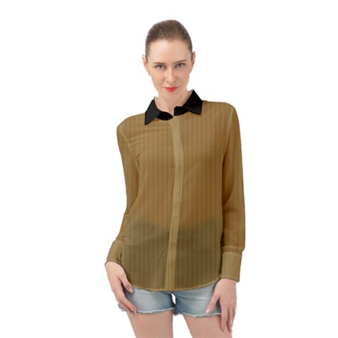 Bronze Mist - Long Sleeve Chiffon Shirt by FashionLane